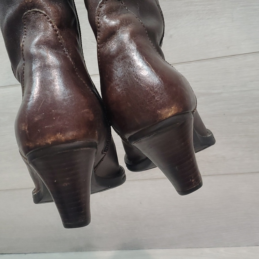 Born Women Leather Tall Heels Boots shoes s 6 - Picture 6 of 13